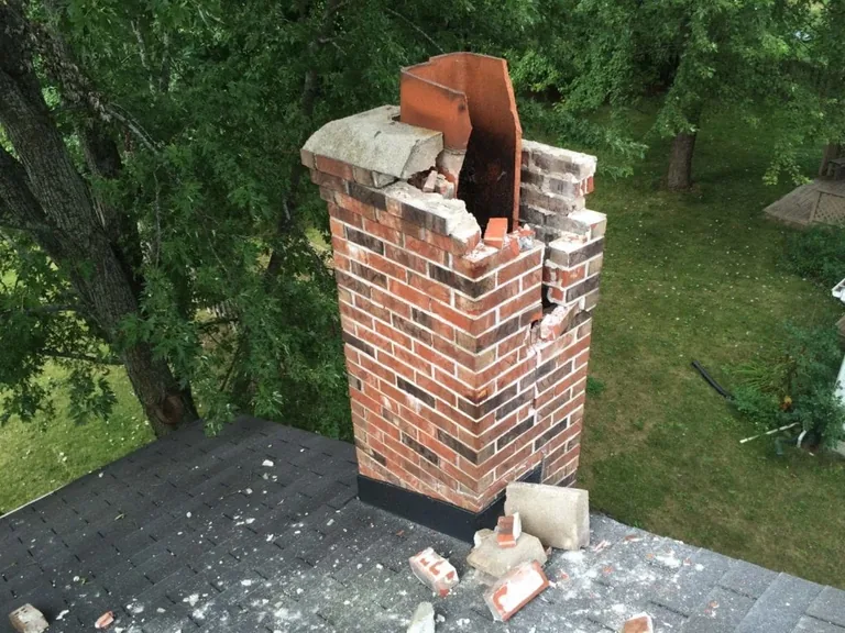 A failed stack taken back to sound brick and relaid